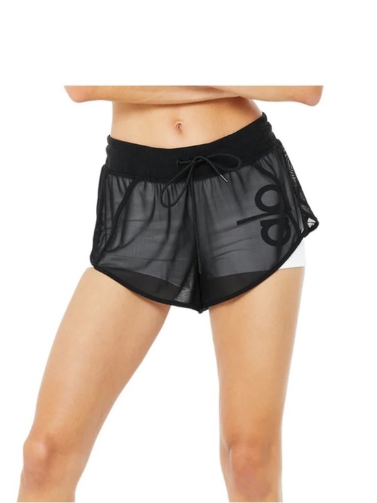 ALO Yoga Pants - ALO Yoga Black Mesh Shorts Medium